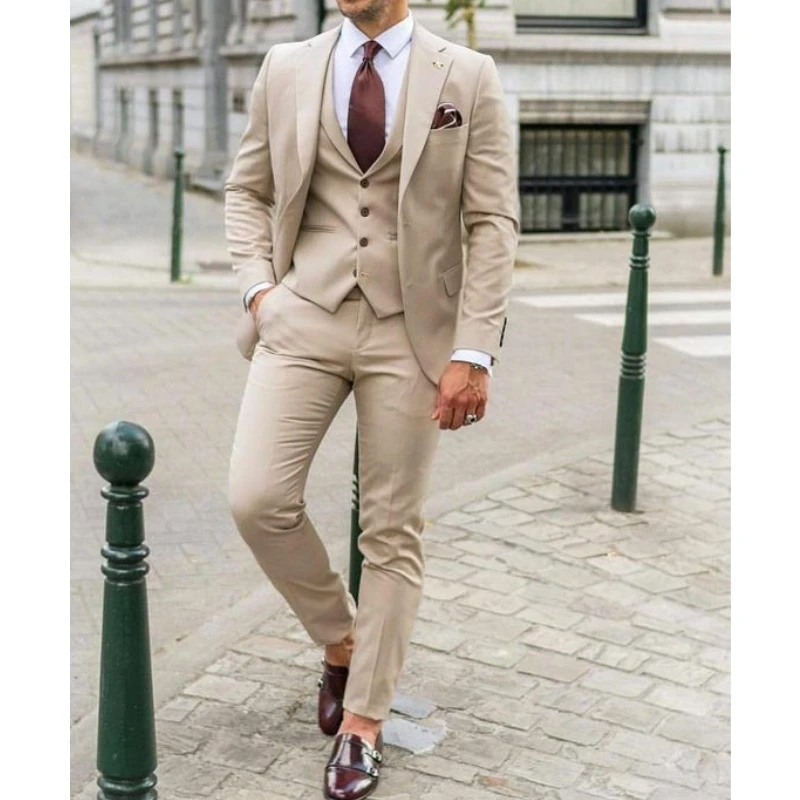 Men Formal Wear Wedding Guest - Notch Lapel Men Suits Slim Fit