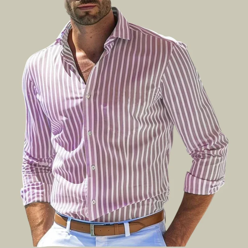 Men's slim-fit striped lapel l - Y2K Formal Wear Men recension och pris