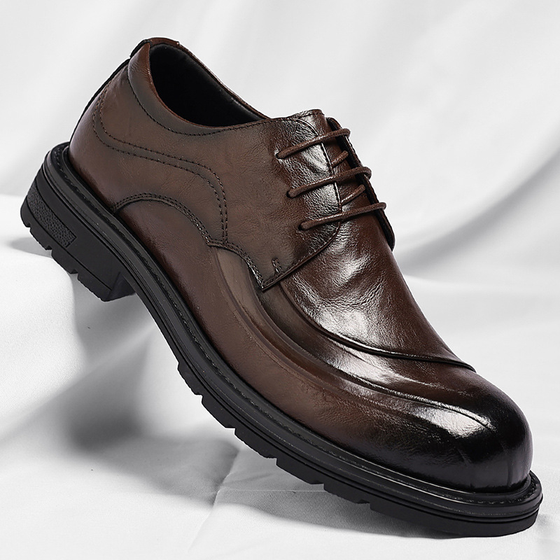 Brown Burnished Genuine Leathe - Men Formal Wear Office recension och pris