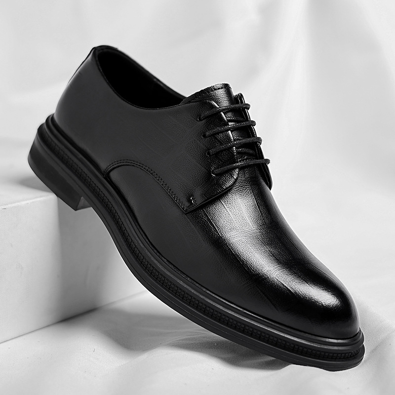 Mens Black Textured Leather Po - Men Formal Wear All Black recension och pris