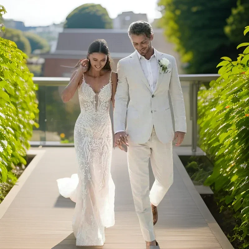 Linen Wedding Tuxedo For Men S - Men Formal Wear Modern recension och pris
