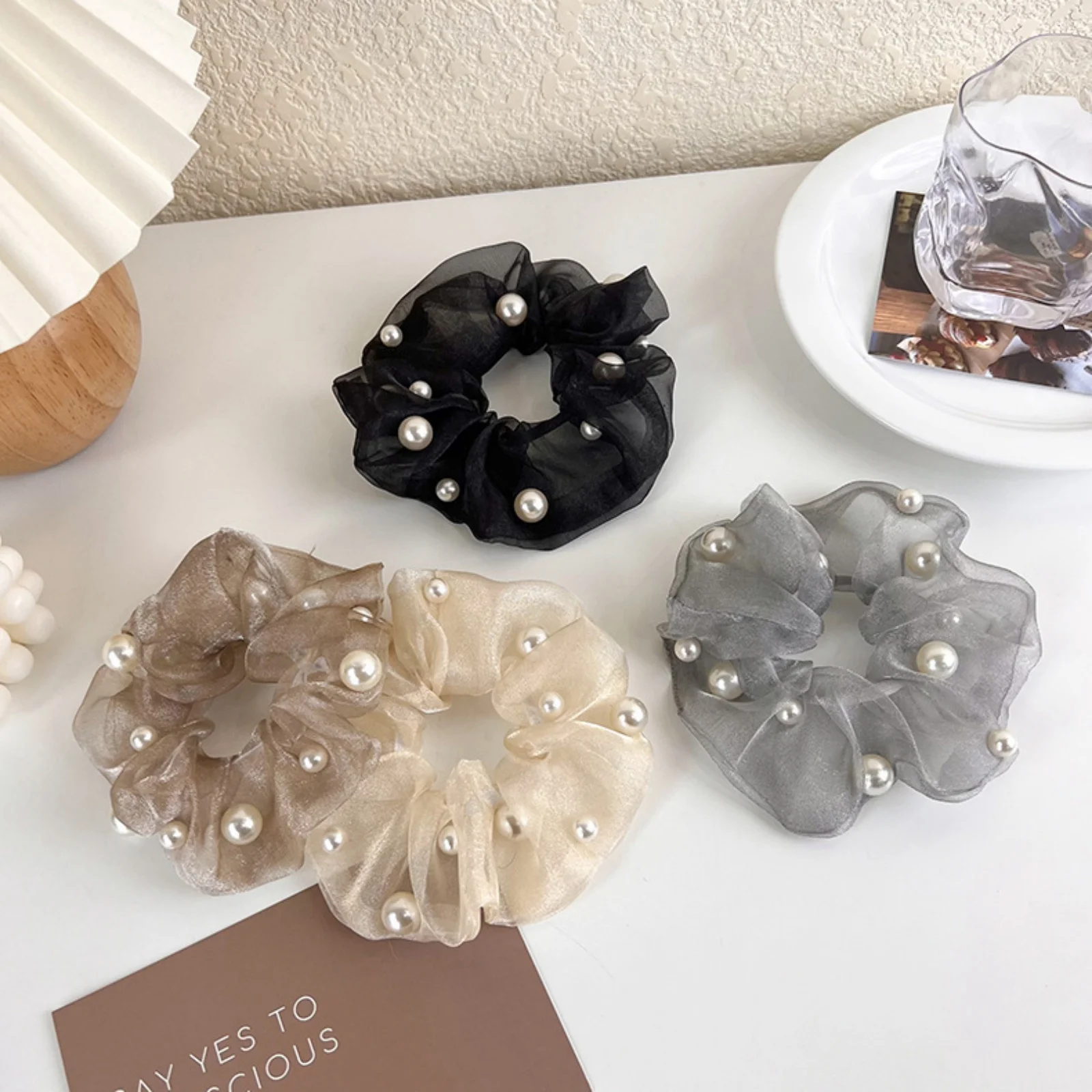 1PC Elegant Organza Scrunchies - Tie Bar Clip recension och pris