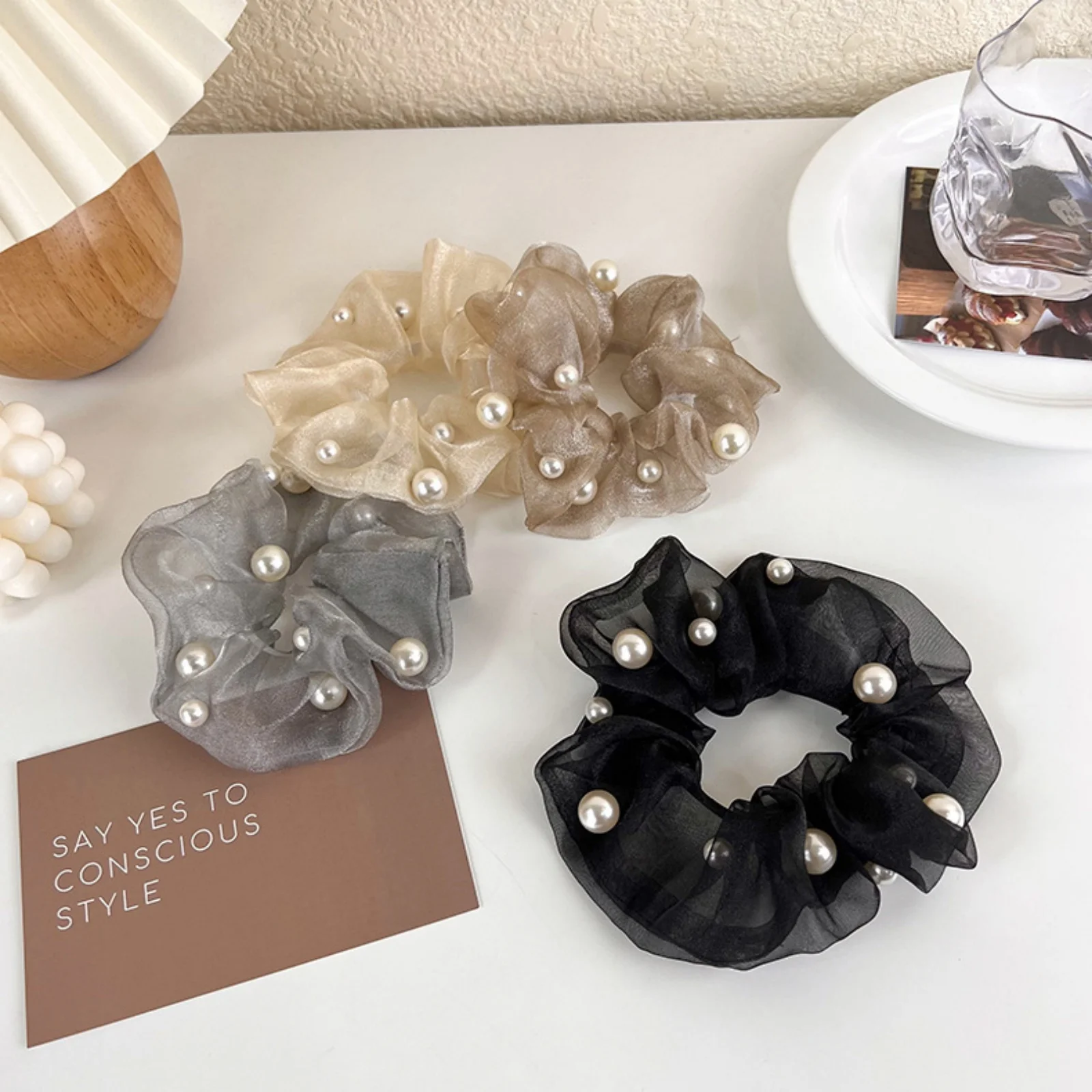 1PC Elegant Organza Scrunchies - Tie Bar Clip recension och pris