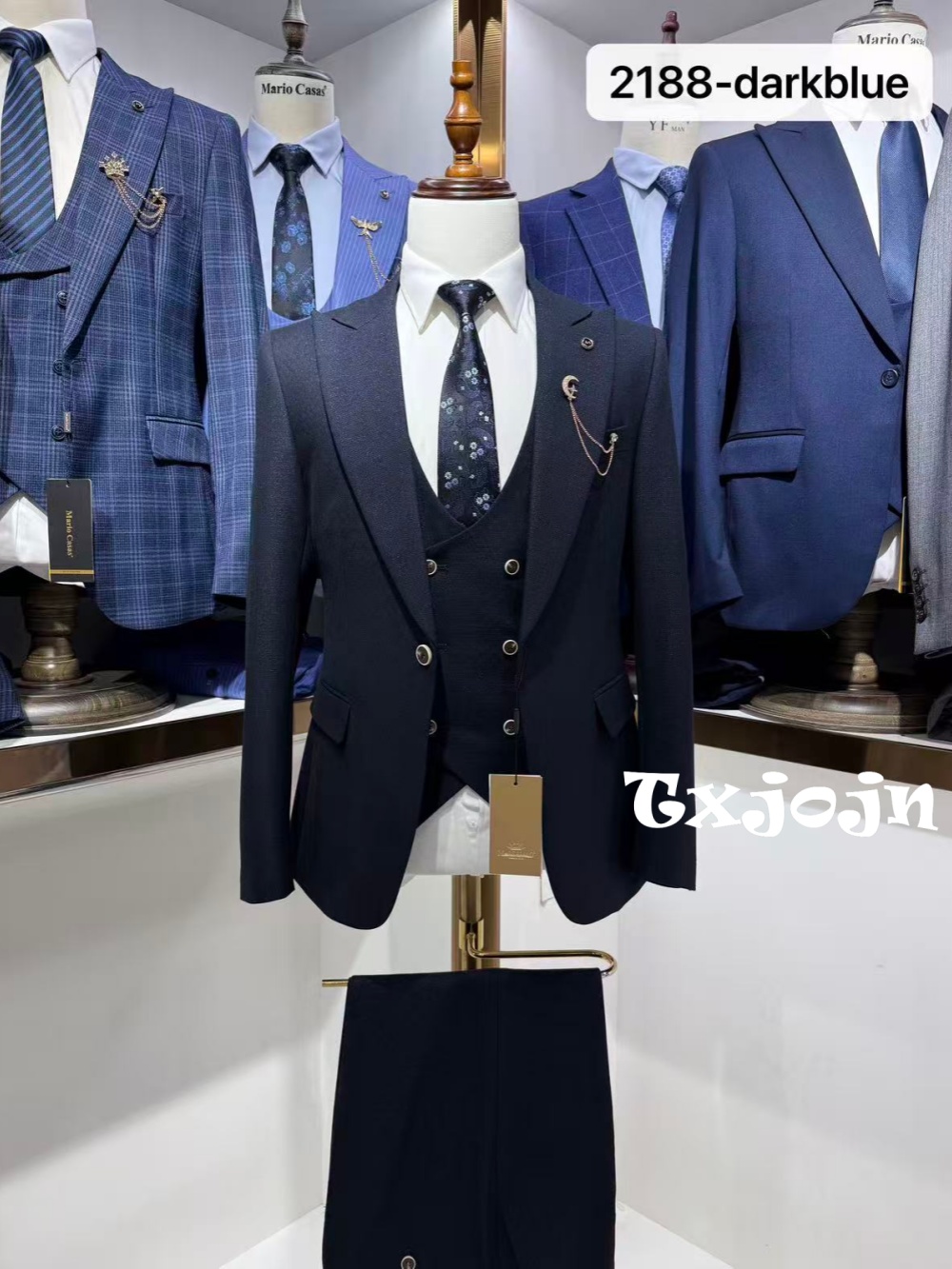 Dark Blue Men's Formal Suit Se - Men Formal Wear Wedding Guest recension och pris