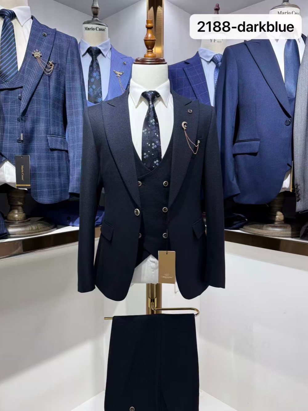 Dark Blue Men's Formal Suit Se - Men Formal Wear Wedding Guest recension och pris