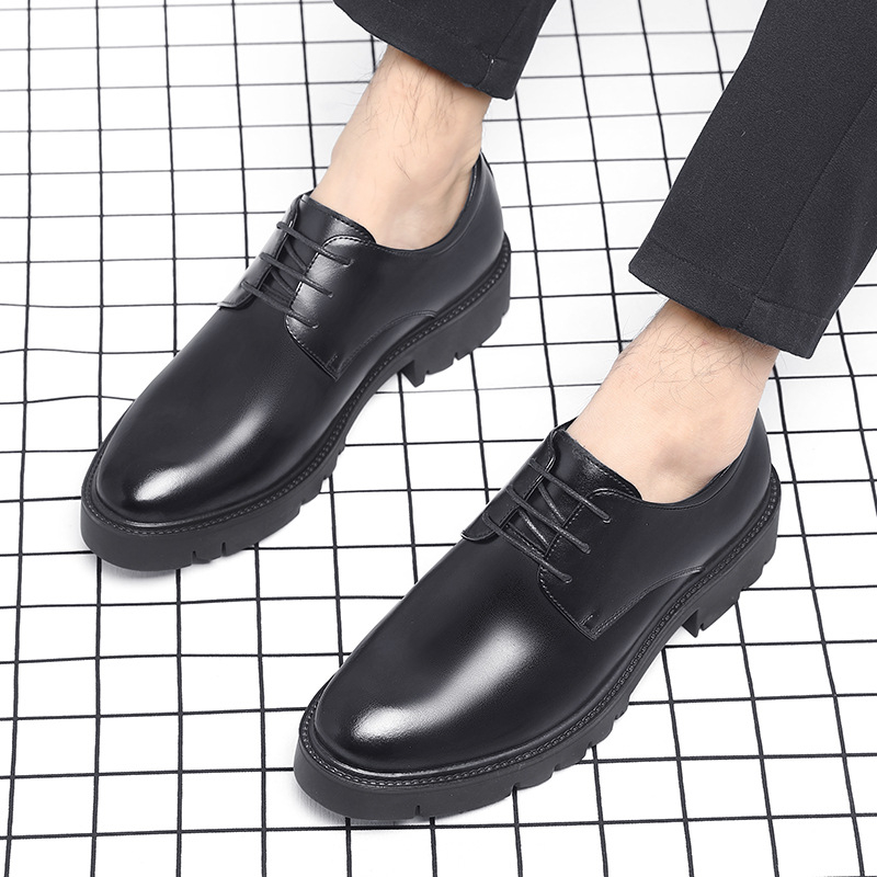 Mens Black Leather Lace Up Dre - Men Formal Wear Office recension och pris