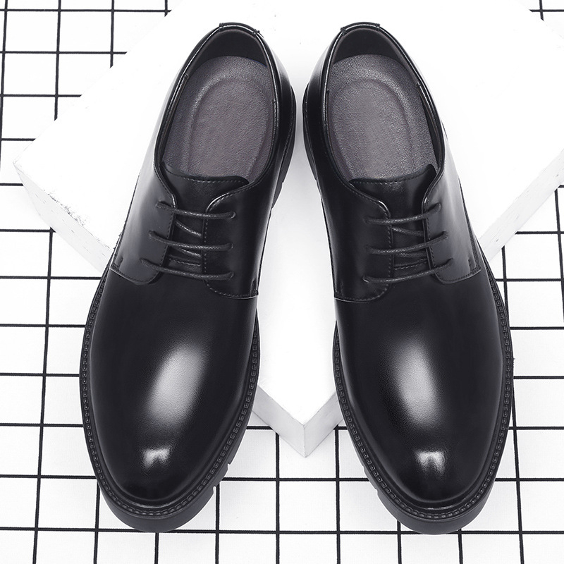 Mens Black Leather Lace Up Dre - Men Formal Wear Office recension och pris