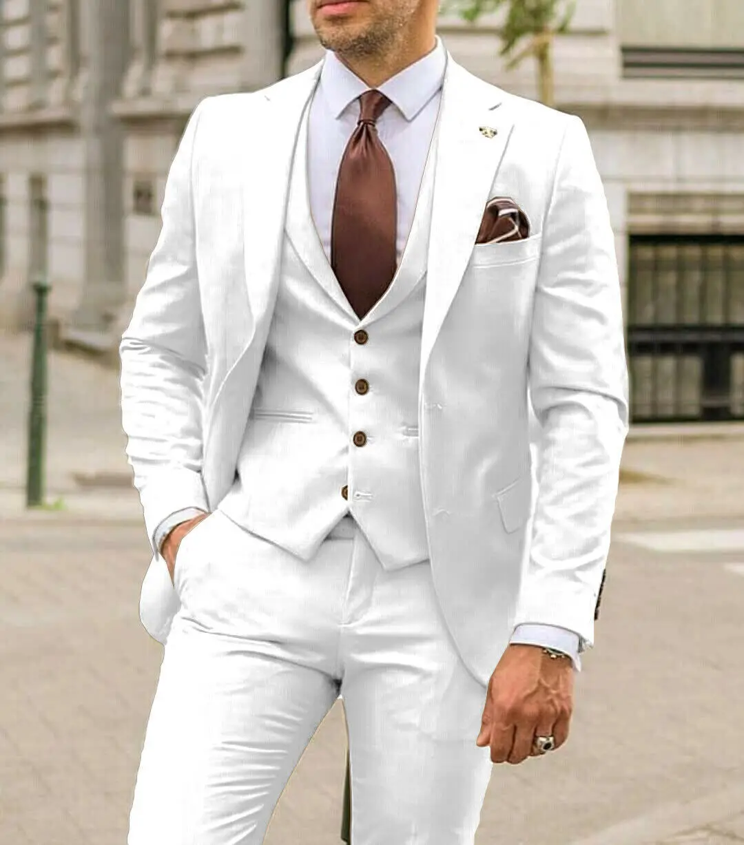 Notch Lapel Men Suits Slim Fit - Men Formal Wear Wedding Guest recension och pris