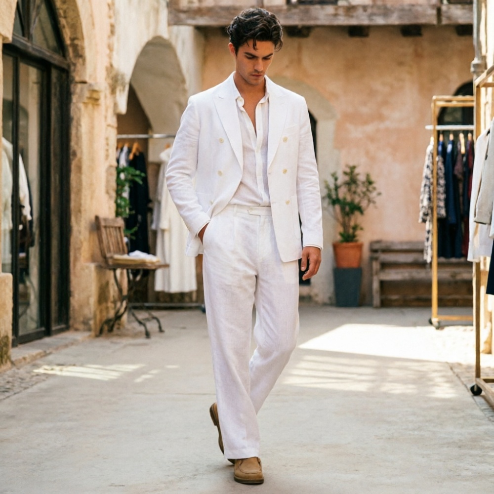 Sage Green Linen Men Suits Rel - Men Formal Wear Wedding Guest recension och pris