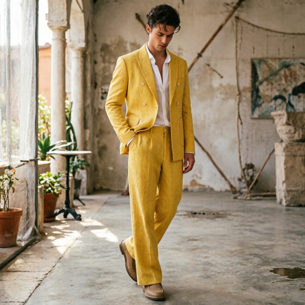 Sage Green Linen Men Suits Rel - Men Formal Wear Wedding Guest recension och pris