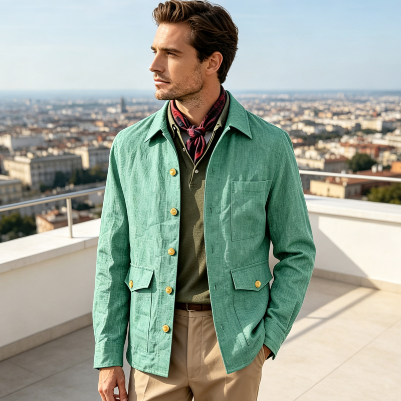 Vintage Men's Linen Jacket Lap - Men Formal Wear Office recension och pris