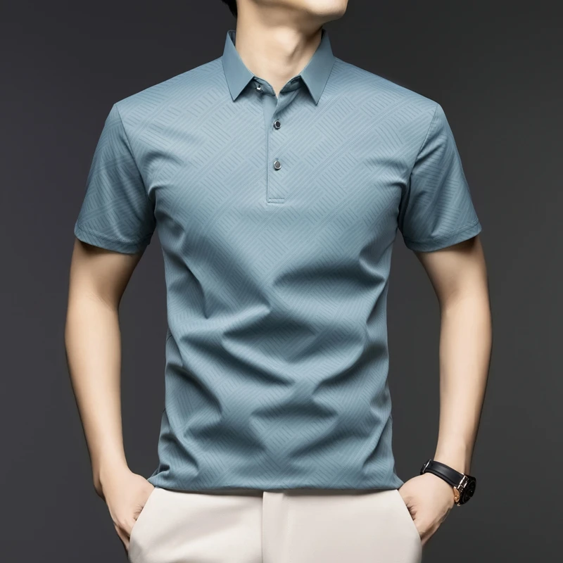 Mens Elegant Pattern Polo Shir - Men'S Polo Formal Wear recension och pris